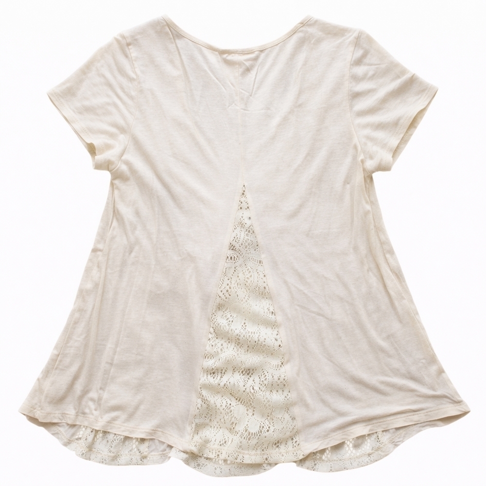Daytrip by Buckle Ivory Beaded Lace Boho Top Large Festival Y2K Blouse - Picture 2 of 8